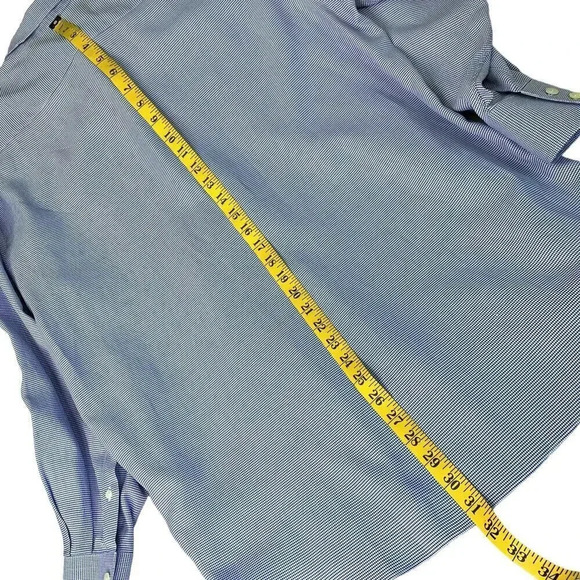 J. Hilburn Casual Long Sleeve Button Down Dress Shirt Size XL Houndstooth Blue - Picture 13 of 16